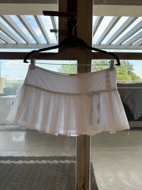 y2k pleated powder blue micro-mini skirt